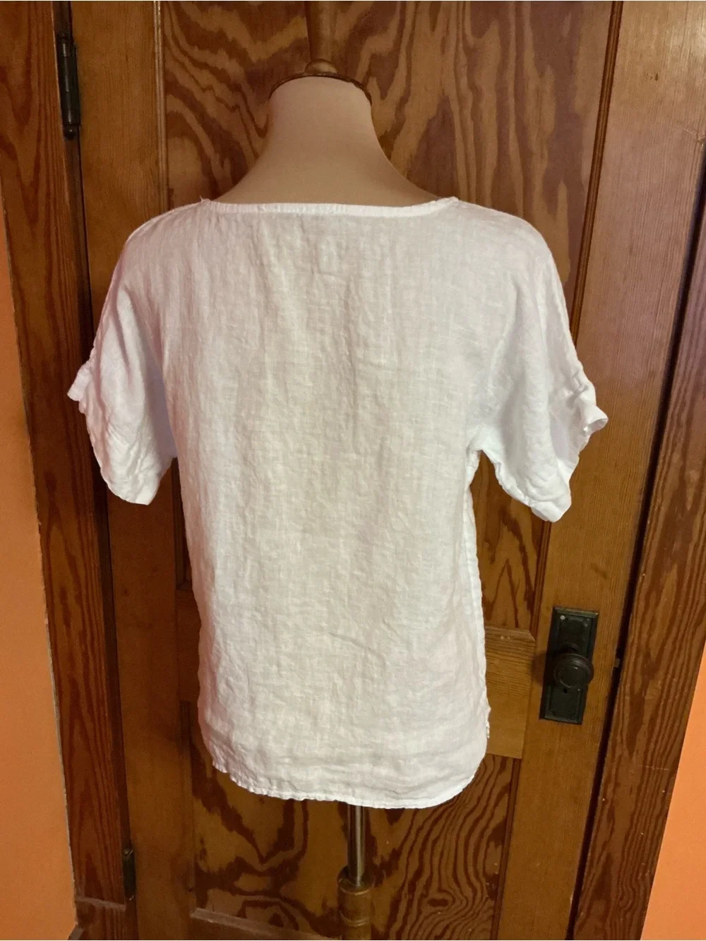 Francesca Bettini White Linen Tunic Top Made in Italy Pockets Medium - Picture 15 of 15